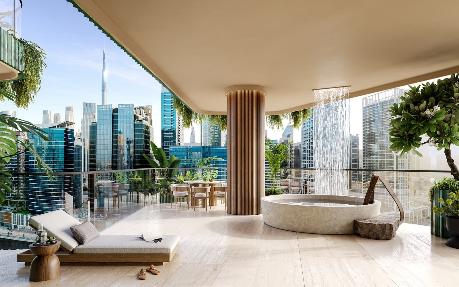 Private terrace with pool